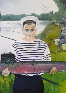 © Gérard Pétillat – Marin-pêcheur – Huile sur toile 100 x 73 cm