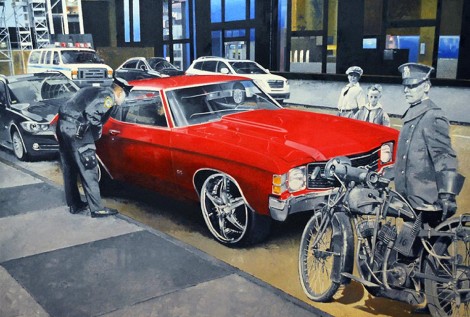 © Gérard Pétillat - NY Chevy 1970 - Huile sur toile 116 x 89 cm