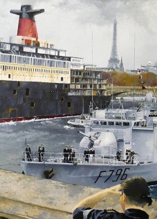 © Gérard Pétillat – Retour du France ... – Huile sur toile 116 x 81 cm