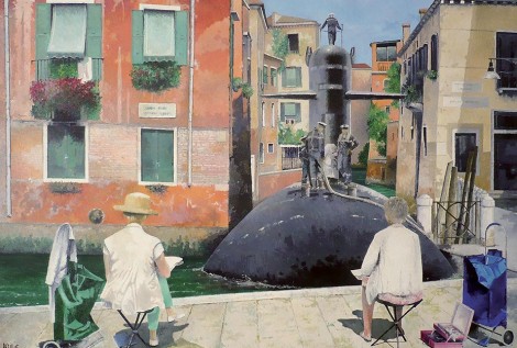 © Gérard Pétillat – Venise – Huile sur toile 130 x 89 cm